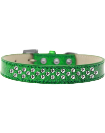Sprinkles Ice Cream Dog Collar Clear Crystals Size 12 Emerald Green
