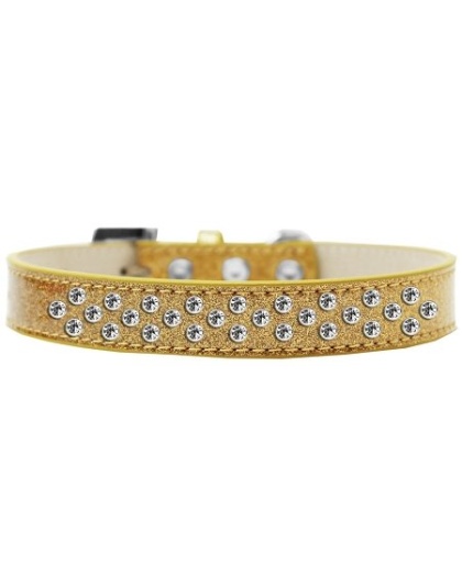 Sprinkles Ice Cream Dog Collar Clear Crystals Size 12 Gold