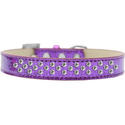 Sprinkles Ice Cream Dog Collar Clear Crystals Size 12 Purple