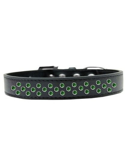 Sprinkles Ice Cream Dog Collar Emerald Green Crystals Size 12 Black