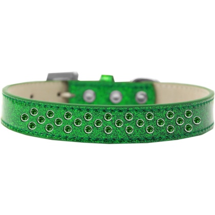 Sprinkles Ice Cream Dog Collar Emerald Green Crystals Size 12 Emerald Green