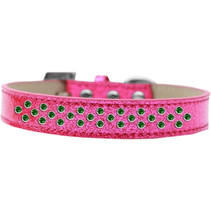 Sprinkles Ice Cream Dog Collar Emerald Green Crystals Size 12 Pink