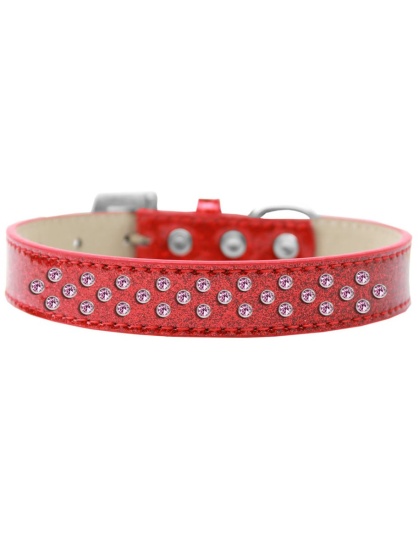 Sprinkles Ice Cream Dog Collar Light Pink Crystals Size 12 Red