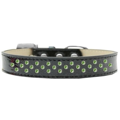 Sprinkles Ice Cream Dog Collar Lime Green Crystals Size 12 Black