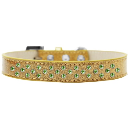 Sprinkles Ice Cream Dog Collar Lime Green Crystals Size 12 Gold