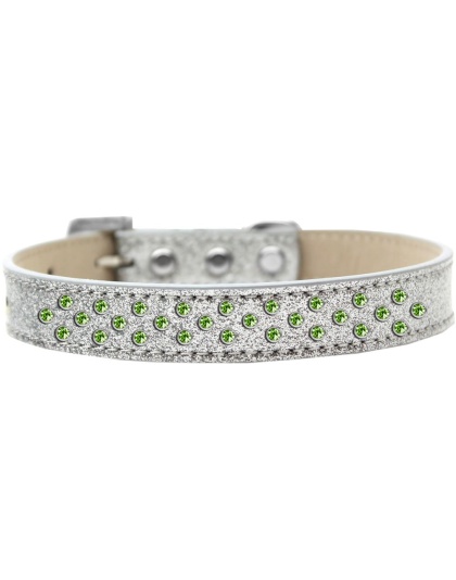 Sprinkles Ice Cream Dog Collar Lime Green Crystals Size 12 Silver