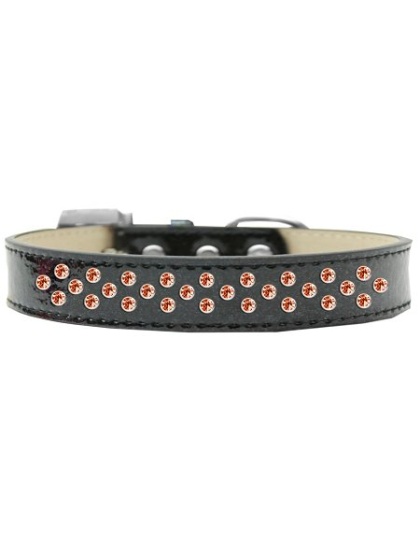 Sprinkles Ice Cream Dog Collar Orange Crystals Size 12 Black