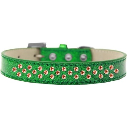 Sprinkles Ice Cream Dog Collar Orange Crystals Size 12 Emerald Green