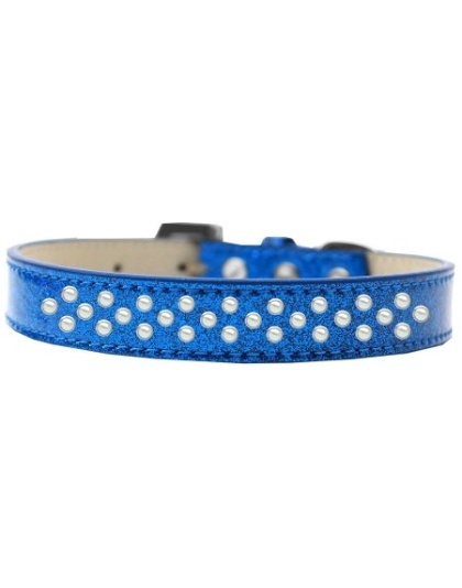 Sprinkles Ice Cream Dog Collar Pearls Size 12 Blue
