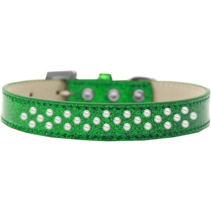 Sprinkles Ice Cream Dog Collar Pearls Size 12 Emerald Green