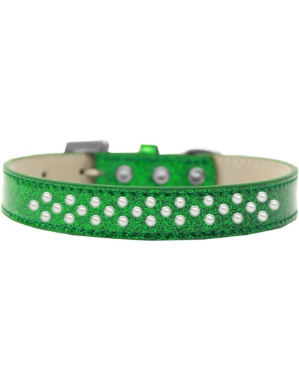 Sprinkles Ice Cream Dog Collar Pearls Size 12 Emerald Green