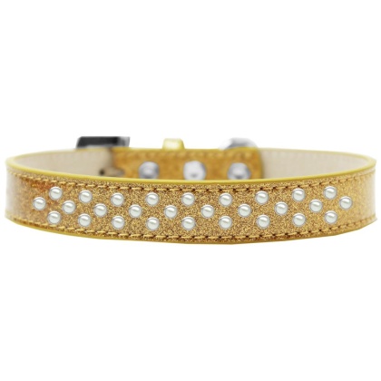 Sprinkles Ice Cream Dog Collar Pearls Size 12 Gold