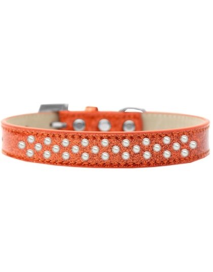 Sprinkles Ice Cream Dog Collar Pearls Size 12 Orange