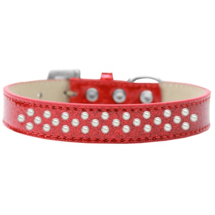 Sprinkles Ice Cream Dog Collar Pearls Size 12 Red