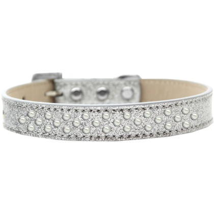 Sprinkles Ice Cream Dog Collar Pearls Size 12 Silver