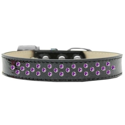 Sprinkles Ice Cream Dog Collar Purple Crystals Size 12 Black