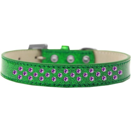 Sprinkles Ice Cream Dog Collar Purple Crystals Size 12 Emerald Green