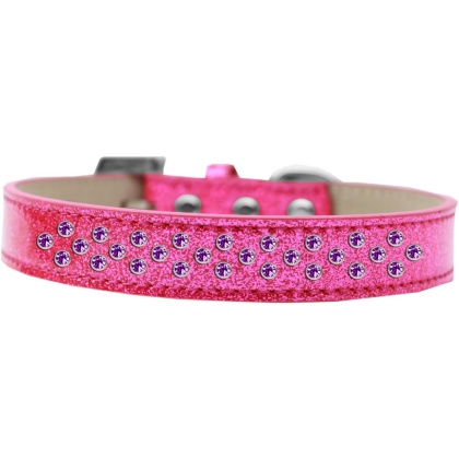 Sprinkles Ice Cream Dog Collar Purple Crystals Size 12 Pink