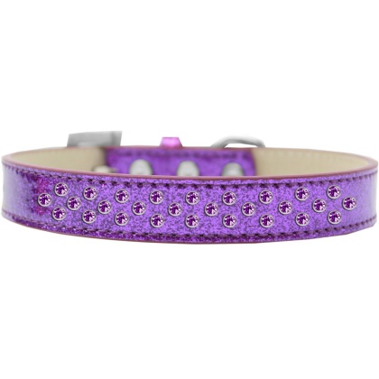 Sprinkles Ice Cream Dog Collar Purple Crystals Size 12 Purple