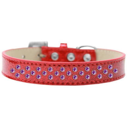 Sprinkles Ice Cream Dog Collar Purple Crystals Size 12 Red