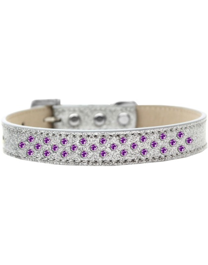 Sprinkles Ice Cream Dog Collar Purple Crystals Size 12 Silver