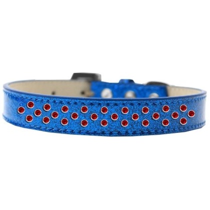 Sprinkles Ice Cream Dog Collar Red Crystals Size 12 Blue