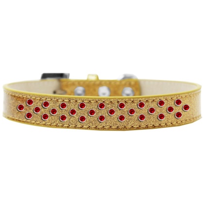 Sprinkles Ice Cream Dog Collar Red Crystals Size 12 Gold