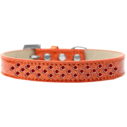 Sprinkles Ice Cream Dog Collar Red Crystals Size 12 Orange