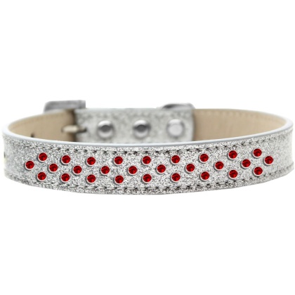 Sprinkles Ice Cream Dog Collar Red Crystals Size 12 Silver