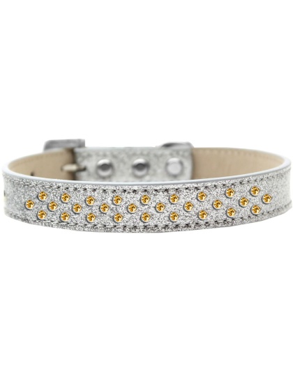 Sprinkles Ice Cream Dog Collar Yellow Crystals Size 12 Silver