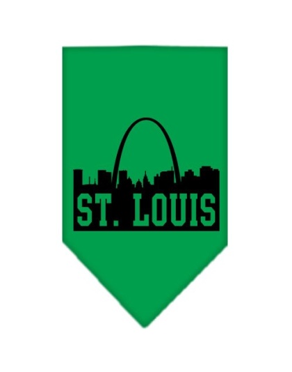 St Louis Skyline Screen Print Bandana Emerald Green Large