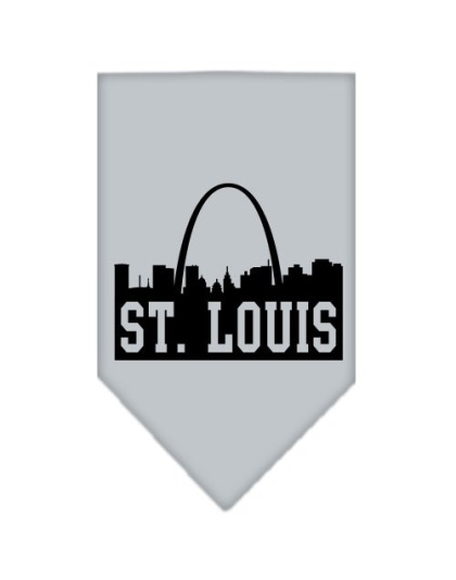 St Louis Skyline Screen Print Bandana Grey Large