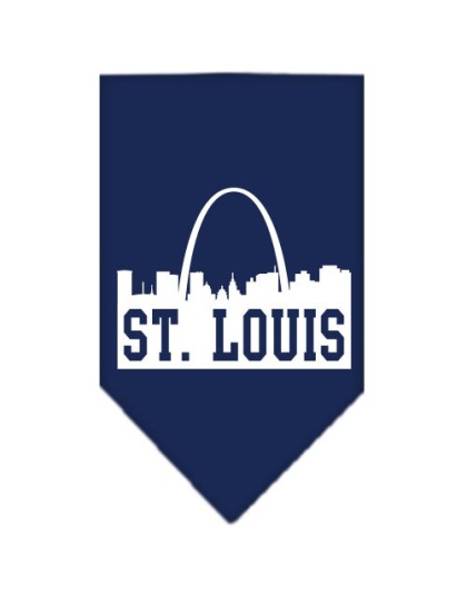 St Louis Skyline Screen Print Bandana Navy Blue large