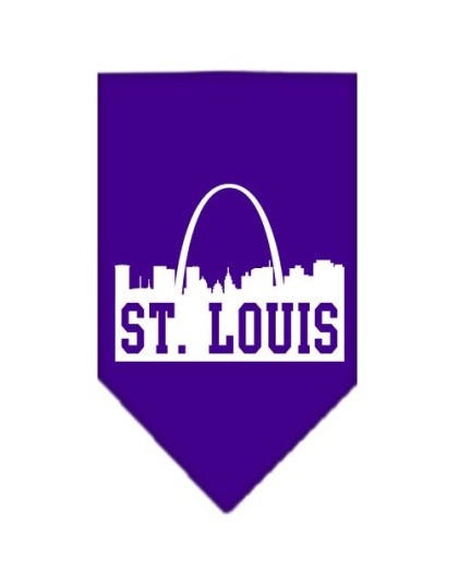 St Louis Skyline Screen Print Bandana Purple Large