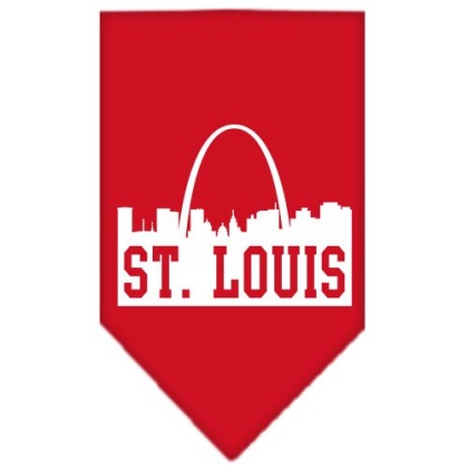 St Louis Skyline Screen Print Bandana Red Large