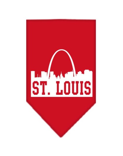 St Louis Skyline Screen Print Bandana Red Large