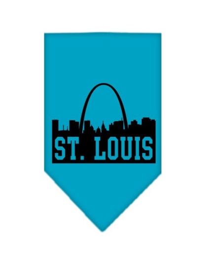 St Louis Skyline Screen Print Bandana Turquoise Large