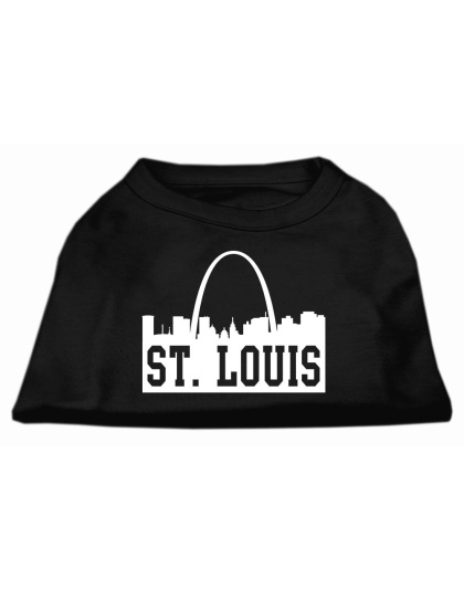 St Louis Skyline Screen Print Shirt Black Lg