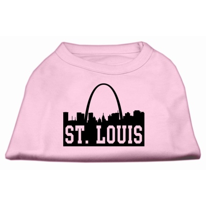 St Louis Skyline Screen Print Shirt Light Pink Lg