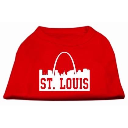 St Louis Skyline Screen Print Shirt Red Lg