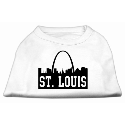 St Louis Skyline Screen Print Shirt White Lg