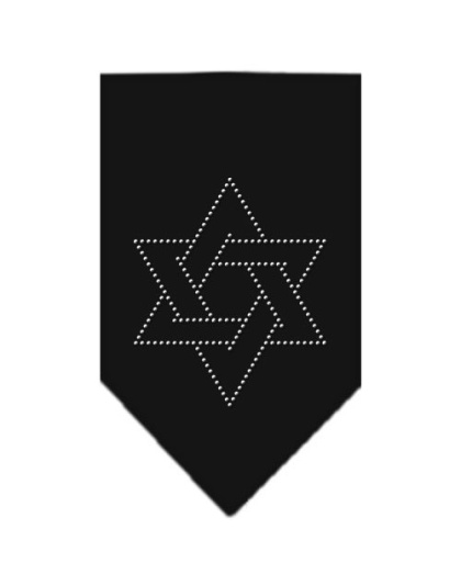 Star Of David Rhinestone Bandana Black Large