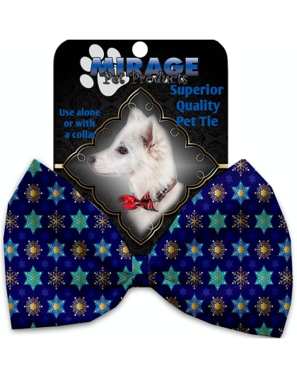 Star of David and Snowflakes Pet Bow Tie