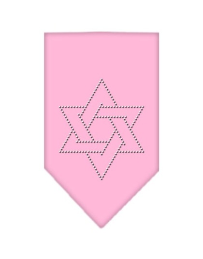 Star Of David Rhinestone Bandana Light Pink Large