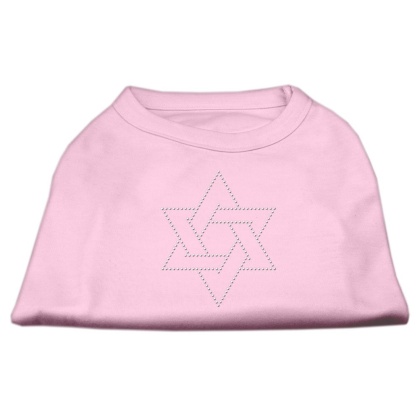 Star of David Rhinestone Shirt  Light Pink L