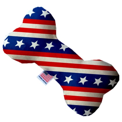 Stars and Stripes 10 inch Canvas Bone Dog Toy