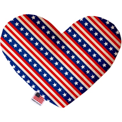 Stars and Stripes 6 inch Canvas Heart Dog Toy