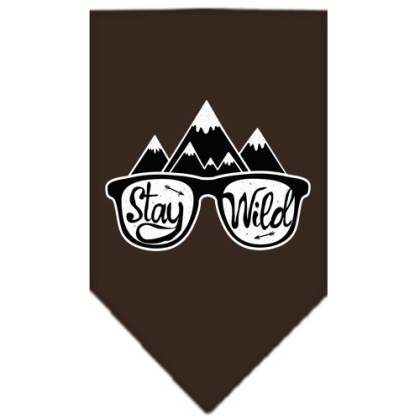 Stay Wild Screen Print Bandana Cocoa Large