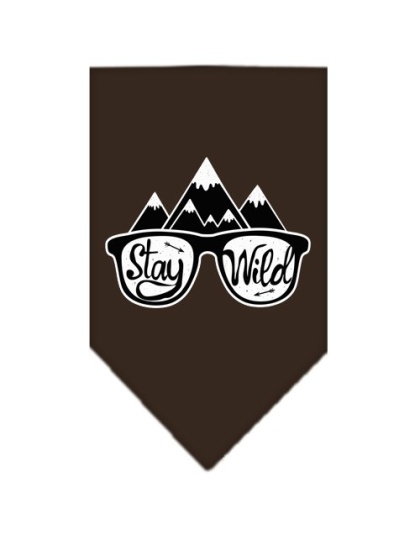 Stay Wild Screen Print Bandana Cocoa Large