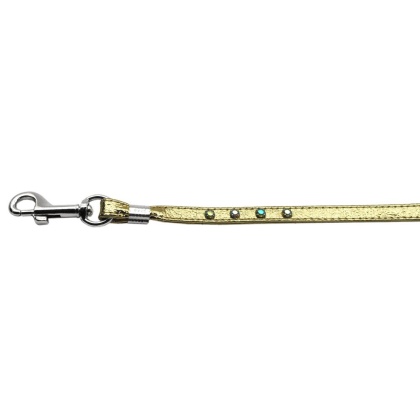 Step-In Harness Gold w/ AB Stones 3/8" Match Jwl Leash Silver Hrdw